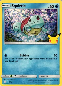 Pokemon TCG Squirtle 17/25 McDonalds 25th Anniversary promo Holo VLP - Image 1