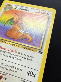 Pokemon Dragonite Fossil Rare Unlimited Non holo 19/62 100 MP Pokemon TCG - Image 2