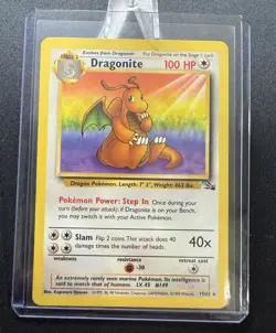 Pokemon Dragonite Fossil Rare Unlimited Non holo 19/62 100 MP Pokemon TCG - Image 5