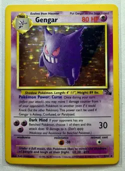 Gengar 5/62 Fossil Holo Rare Vintage Raw - Pokemon Card TCG - Image 1