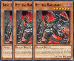 Yugioh - Bystial Baldrake x 3 - 1st Edition NM - Plus Free Holographic Card - Image 1