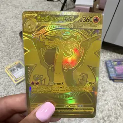 Pokemon Mega Charizard X EX 130/094 Gold Foil Full Art 360HP 90x Attack - Image 1