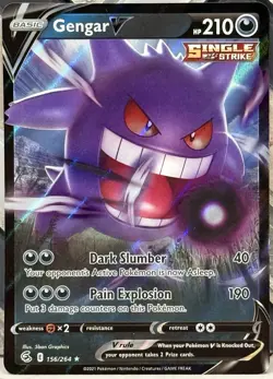 Gengar V 156/264 NM SWSH08: Fusion Strike Ultra Rare 2021 Pokemon TCG - Image 1