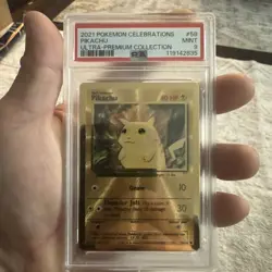 2021 Pokemon Celebrations Ultra-Premium Collection Metal Pikachu #58 PSA 9 - Image 1