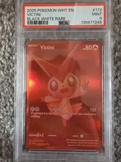 2025 Pokemon Black White Flare Red Victini 172/086 PSA 9 - Image 1