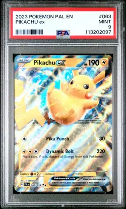 2023 Pokemon Pikachu ex - Paldea Evolved - 063/193 - PSA 9 MINT x 2 Custom List - Image 3
