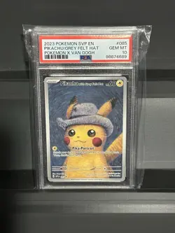 2023 POKEMON SVP EN-SV #085 PIKACHU/GREY FELT HAT POKEMON X VAN GOGH PSA 10 - Image 1
