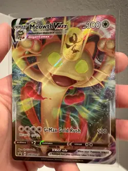 Meowth v & Meowth Vmax Pokemon Black Star Promo SWSH005 SWSH004 NM 1207#60-61 - Image 3
