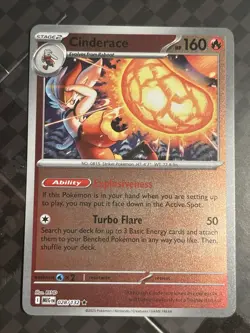 Pokemon Cinderace 028/132 Rare Reverse Holo NM Mega Evolution - Image 1