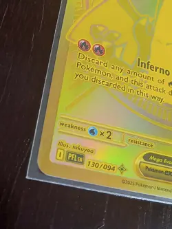 Pokemon Gold Mega Charizard X EX 130/094 Phantasmal Flames. MINT CONDITION!! - Image 2