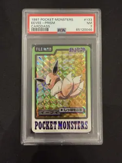 1997 POCKET MONSTERS CARDDASS #133 EEVEE-PRISM PSA 7 - Image 1