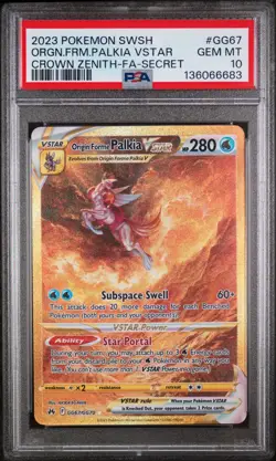 Pokemon TCG Palkia VSTAR GG67/GG70 Origin Forme Crown Zenith PSA 10 - Image 1