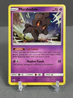 Faint HD Swirl Mew Tail -Marshadow SM85 Sun & Moon Cosmos Holo Pokemon NM/LP - Image 1