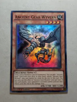 Yugioh - Ancient Gear Wyvern (SR03-EN003) - Super Rare 1st Edition - VLP - Image 1