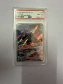 2023 Pokemon Paradox Rift Groudon Illustration Rare IR 199/182 PSA 10 Gem Mint - Image 1