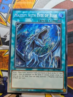 Yugioh Card - Majesty with Eyes of Blue *Secret Rare* LCKC-EN031 NM/VLP - Image 1