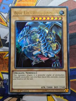Yugioh Card - Blue-Eyes White Dragon [World Art] *Ultra Rare* LCKC-EN001 LP/MP - Image 1