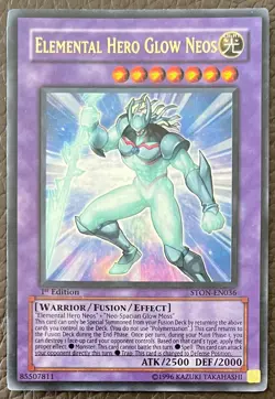 YuGiOh! ELEMENTAL HERO GLOW NEOS HOLO Card Light Play (1st Edition) STON-EN036 - Image 1