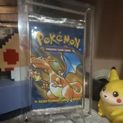 Pokemon TCG Base Set Booster Pack Charizard Art Sealed 11 Cards *HEAVY* - Image 1