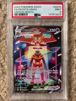 Deoxys Vmax GG45/GG70-Crown Zenith PSA 9 Pokemon Card - Image 1