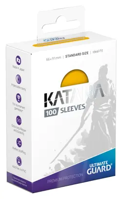 10 packs of 100 (1000) Ultimate Guard Katana Yellow Standard Sized Card Sleeves - Image 3