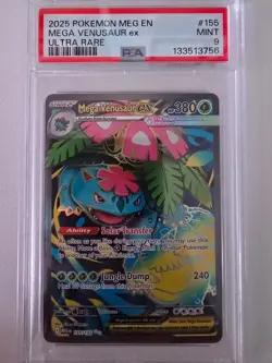 Mega Venusaur EX 155 PSA 9 Graded Pokemon Card Ultra Rare XY Collection Single - Image 1