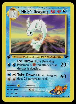 Pokemon Card - Misty's Dewgong Gym Challenge 54/132 Uncommon 1st Edition - Image 1