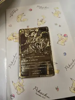 Pokemon Gold Plated Trading Cards 1999, Mewtwo, Used And Played - Image 2