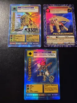 1999 & 2000 Bandai Digimon Digi-Battle Series 2/3 card lot/holofoil/Gold Letter - Image 1