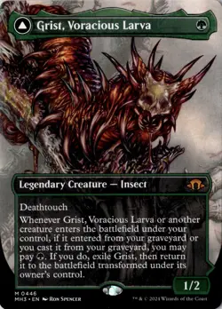 Grist, Voracious Larva (Borderless) Modern Horizons 3 Regular NM M 0446 - Image 1