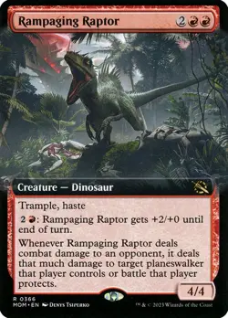 MTG Rampaging Raptor Extended Art ** March of the Machine ** English (NM) - Image 1