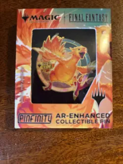 Magic the Gathering Final Fantasy Pinfinity Chocobo pin + Promo Die & Bag MTG - Image 2