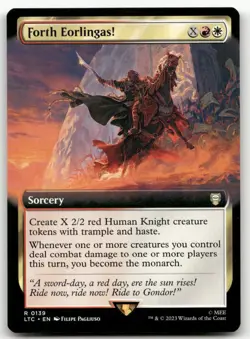 Forth Eorlingas! (Extended Art) #139 (NM) Lord of the Rings LTC Magic MTG - Image 1