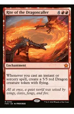 1x MTG Rite of the Dragoncaller - Foundations Mythic! NM Mint! - Image 1