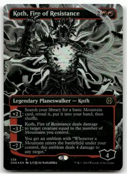 Koth, Fire of Resistance (Borderless) #338 (Foil) NM Phyrexia All Will Be One - Image 1