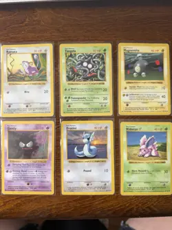 Pokemon Shadowless Base Set Lot Of Six HP Dratini Nidoran Gastly Magnemite - Image 1