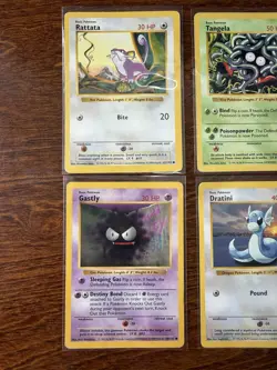 Pokemon Shadowless Base Set Lot Of Six HP Dratini Nidoran Gastly Magnemite - Image 2
