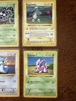 Pokemon Shadowless Base Set Lot Of Six HP Dratini Nidoran Gastly Magnemite - Image 4