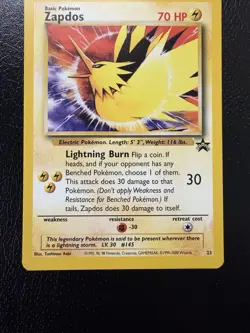 Pokemon TCG Zapdos Promo WoTC Promo 23/53 LP - Image 3