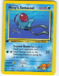 Misty's Tentacool - 1st Edition - 57/132 Gym Heroes- WOTC - Pokemon TCG - 2000 - Image 1
