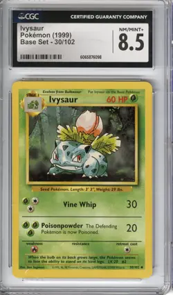 Ivysaur (Base Set), Pokemon, CGC 8.5 (NM/MINT+) - Image 1