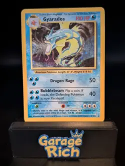 Gyarados Holo 006/102 - HP - Base Set Unlimited Pokemon TCG PSA 1 Contender! - Image 1