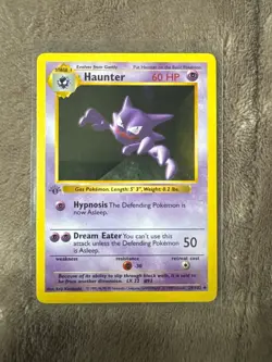 Haunter 29/102 1st Edition Shadowless Uncommom Pokemon TCG Card LP - Image 1