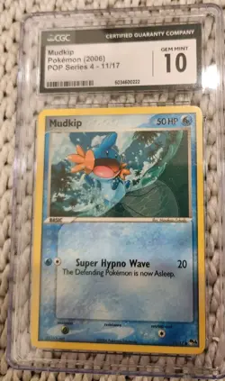 Pokemon TCG Mudkip Card POP Series 4 11/17 Non-Holo CGC 10 - Image 1