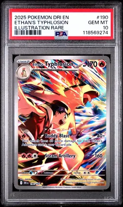 Pokemon TCG Ethan's Typhlosion Holo Card Rare Mint Condition 190/182 - Image 1