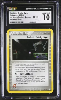 CGC 10 Rocket's Tricky Gym Team Rocket Returns 90/109 Holo STAMPED Pokemon - Image 1