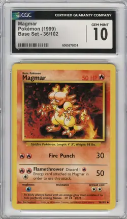 Magmar (Base Set), Pokemon, CGC 10 (GEM MINT) - Image 1