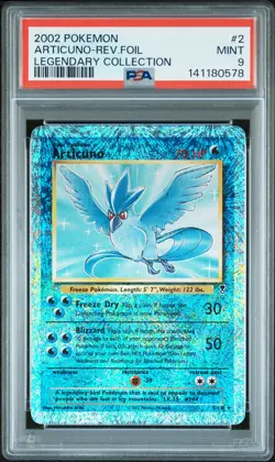 2002 POKEMON LEGENDARY COLLECTION #2 ARTICUNO-REVERSE FOIL PSA 9 - Image 1
