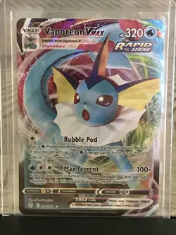 2021 Pokemon Vaporeon Vmax Evolving Skies 030/203 - Image 1