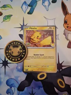 Pokemon TCG Pikachu 051/162 Pokemon Day 2026 Stamped Promo & Coin NM - Image 1